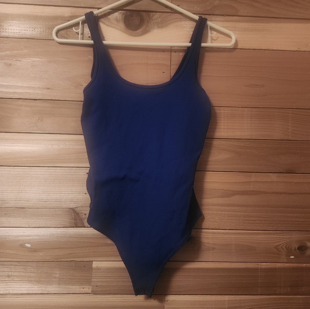 Abercrombie & Fitch Navy Ribbed Bodysuit Size Small
